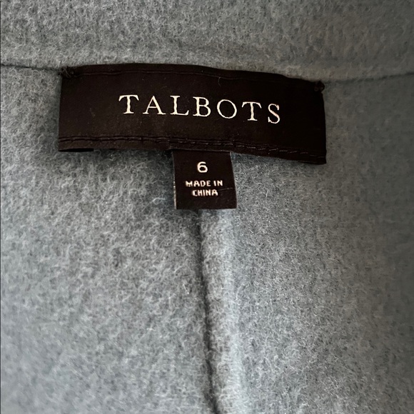 Talbots dusty light blue wool blend one button blazer work very good cond 6 - Picture 5 of 6